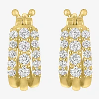 (G-H / I1-I2) 1/3 CT. T.W. Lab Grown White Diamond 10K Gold 12.1mm Hoop Earrings