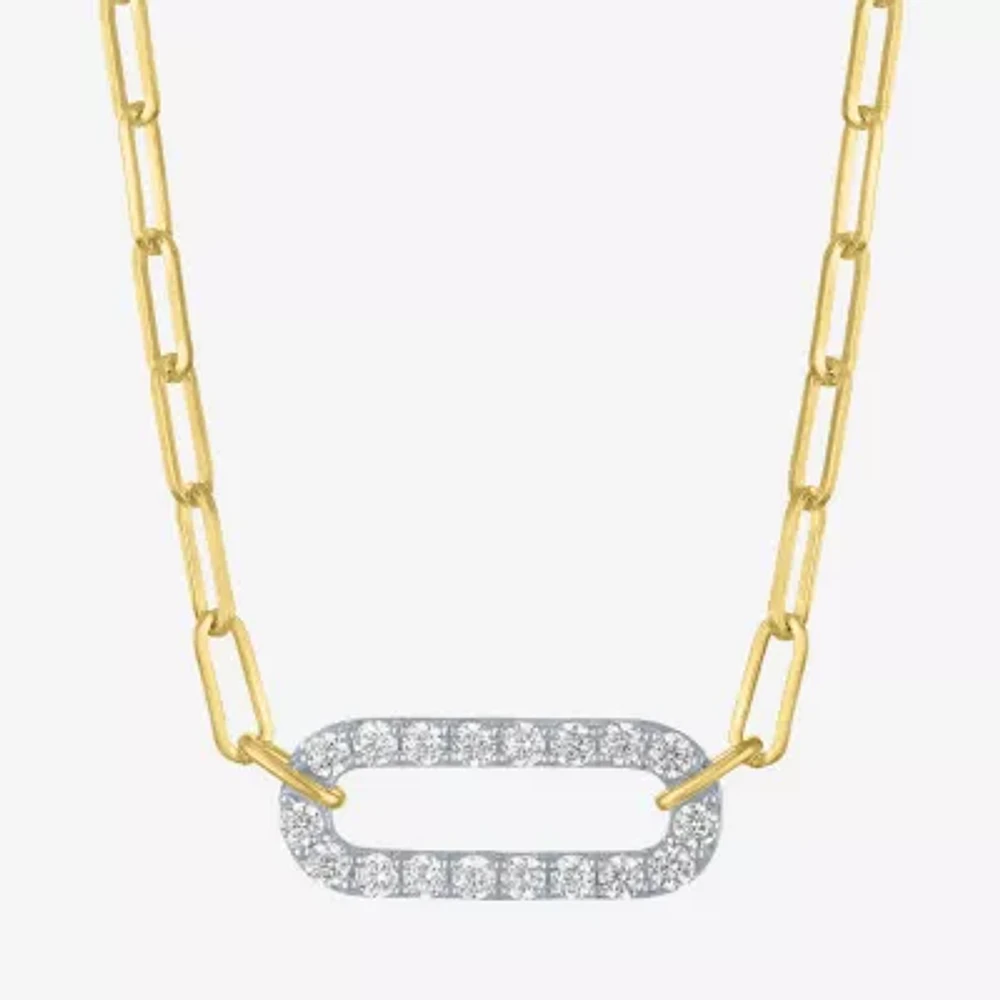 Diamond Addiction (G-H / I1-I2) Womens 1/3 CT. T.W. Lab Grown White Diamond 10K Gold Pendant Necklace