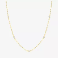 Diamond Addiction (G-H / I1-I2) Womens 1/3 CT. T.W. Lab Grown White Diamond 10K Gold Paperclip Round Pendant Necklaces