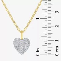 Diamond Addiction (G-H Womens 1/3 CT. T.W. Lab Grown White Diamond 10K Gold Heart Pendant Necklaces