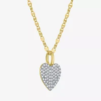 Diamond Addiction (G-H Womens 1/3 CT. T.W. Lab Grown White Diamond 10K Gold Heart Pendant Necklaces