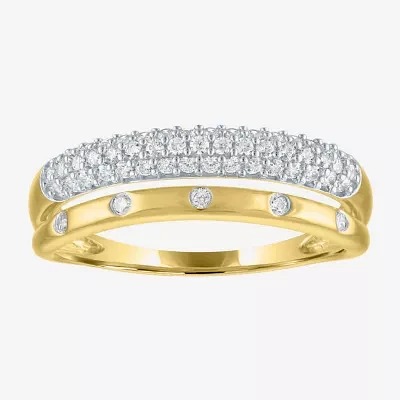 Diamond Addiction (G-H, I1-I2) Womens 1/3 CT. T.W. Lab Grown White 10K Gold Cocktail Ring