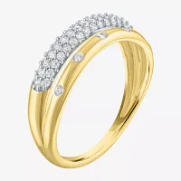 Diamond Addiction (G-H, I1-I2) Womens 1/3 CT. T.W. Lab Grown White 10K Gold Cocktail Ring