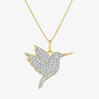 (G-H / I1-I2) Hummingbird Womens 1/3 CT. T.W. Lab Grown White Diamond 10K Gold Pendant Necklaces