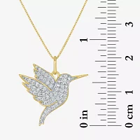 (G-H / I1-I2) Hummingbird Womens 1/3 CT. T.W. Lab Grown White Diamond 10K Gold Pendant Necklaces