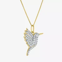 (G-H / I1-I2) Hummingbird Womens 1/3 CT. T.W. Lab Grown White Diamond 10K Gold Pendant Necklaces