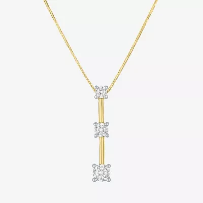 (G-H / I1-I2) Womens 1/3 CT. T.W. Lab Grown White Diamond 10K Gold Round Pendant Necklace