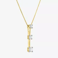 (G-H / I1-I2) Womens 1/3 CT. T.W. Lab Grown White Diamond 10K Gold Round Pendant Necklace