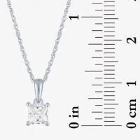 (G-H Womens 1/2 CT. Lab Grown White Diamond 10K White Gold Pendant Necklaces