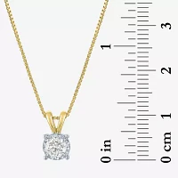 (G-H/ I1-I2) Womens 1/3 CT. T.W. Lab Grown White Diamond 14K Gold Over Silver Round Pendant Necklace