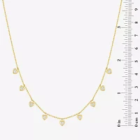 (G-H/ I1-I2) Womens 1/6 CT. T.W. Lab Grown White Diamond 14K Gold Over Silver Sterling Silver Heart Pendant Necklaces