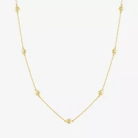 Diamond Addiction (G-H Womens 1/10 CT. T.W. Lab Grown White Diamond 14K Gold Over Silver Sterling Silver Star 16 Inch Pendant Necklace