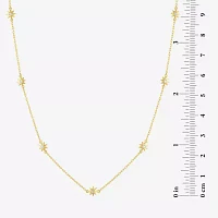 Diamond Addiction (G-H Womens 1/10 CT. T.W. Lab Grown White Diamond 14K Gold Over Silver Sterling Silver Star 16 Inch Pendant Necklace