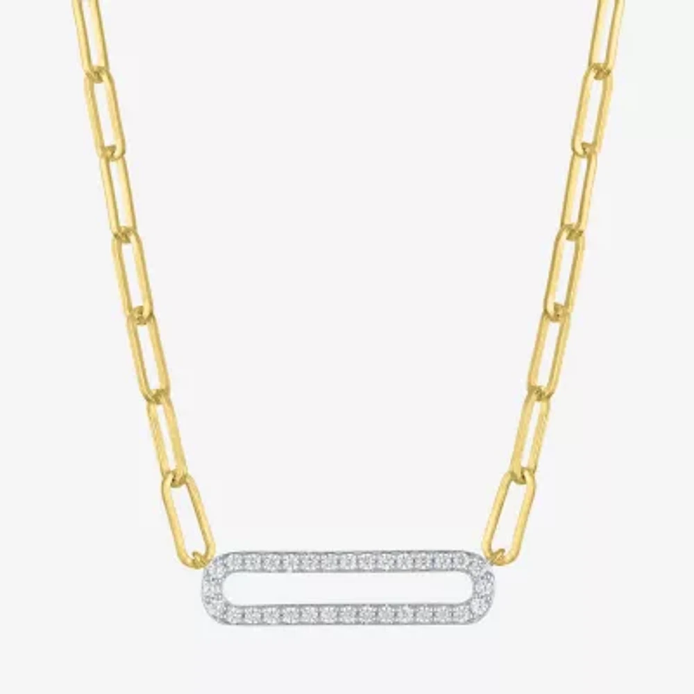 Diamond Addiction (G-H / I1-I2) Womens 1/5 CT. Lab Grown White Diamond 14K Gold Over Silver Sterling Silver Pendant Necklace