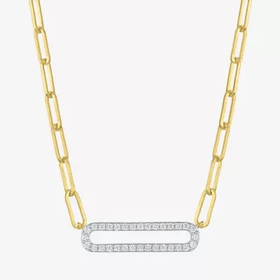 Diamond Addiction (G-H / I1-I2) Womens 1/5 CT. Lab Grown White Diamond 14K Gold Over Silver Sterling Silver Pendant Necklace