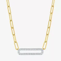 Diamond Addiction (G-H / I1-I2) Womens 1/5 CT. Lab Grown White Diamond 14K Gold Over Silver Sterling Silver Pendant Necklace