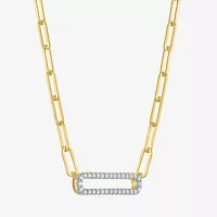 Diamond Addiction (G-H / I1-I2) Womens 1/5 CT. Lab Grown White Diamond 14K Gold Over Silver Sterling Silver Pendant Necklace