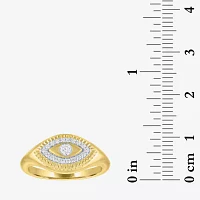 Diamond Addiction (G-H, I1-I2) Womens 1/6 CT. T.W. Lab Grown White 14K Gold Over Silver Sterling Evil Eye Cocktail Ring