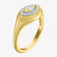 Diamond Addiction (G-H, I1-I2) Womens 1/6 CT. T.W. Lab Grown White 14K Gold Over Silver Sterling Evil Eye Cocktail Ring