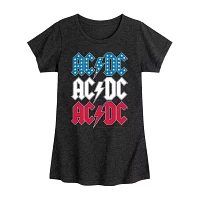 Big Girls Ac/Dc Usa Crew Neck Short Sleeve AC/DC T-Shirt