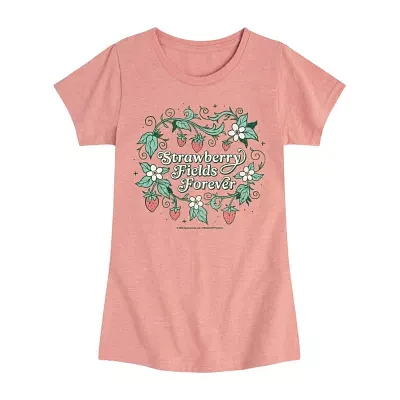 Big Girls Strawberry Fields Crew Neck Short Sleeve The Beatles T-Shirt