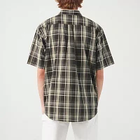 Dickies Flex Mens Relaxed Fit Short Sleeve Plaid Button-Down Shirt