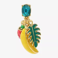 Bijoux Bar Gold Tone Fruit Glass Drop Earrings