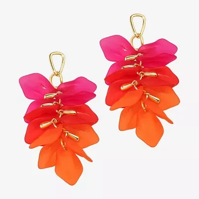 Bijoux Bar Gold Tone Flower Drop Earrings