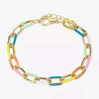 Bijoux Bar Gold Tone 9 Inch Paperclip Link Bracelet