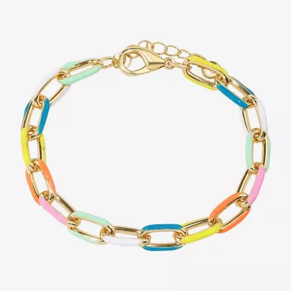 Bijoux Bar Gold Tone 9 Inch Paperclip Link Bracelet