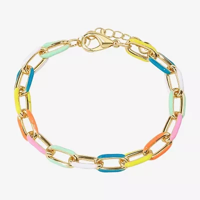 Bijoux Bar Gold Tone 9 Inch Paperclip Link Bracelet