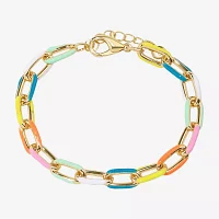 Bijoux Bar Gold Tone 9 Inch Paperclip Link Bracelet