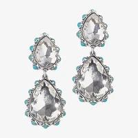 Bijoux Bar Silver Tone Crystal Drop Earrings