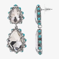 Bijoux Bar Silver Tone Crystal Drop Earrings