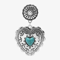 Bijoux Bar Silver Tone Womens Heart Drop Earrings