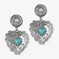 Bijoux Bar Silver Tone Womens Heart Drop Earrings