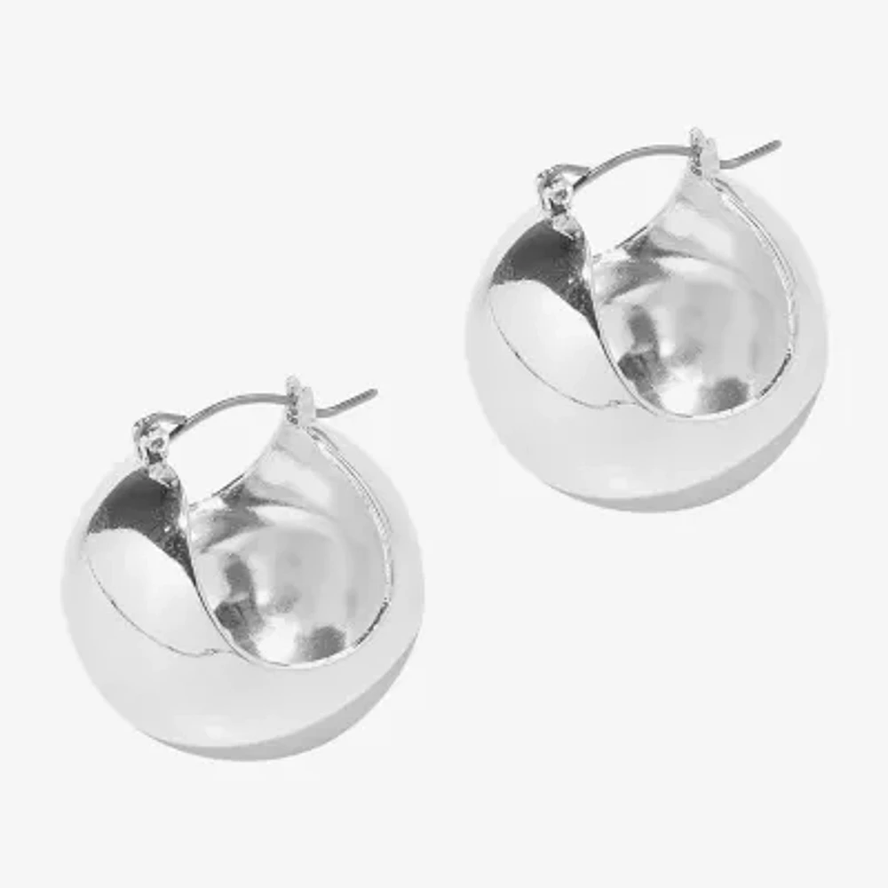 Bijoux Bar Silver Tone Hoop Earrings