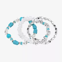 Bijoux Bar Silver Tone Womens 3-pc. Bracelet Set