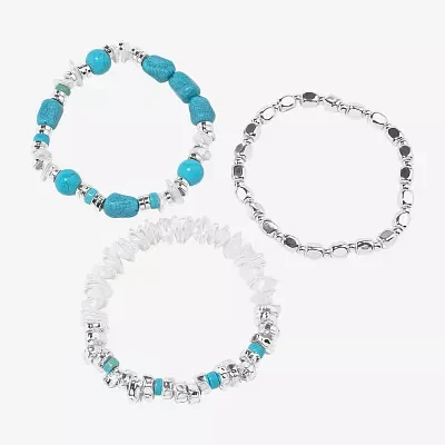 Bijoux Bar Silver Tone Womens 3-pc. Bracelet Set