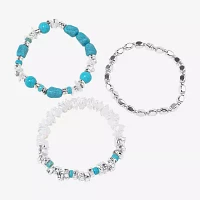 Bijoux Bar Silver Tone Womens 3-pc. Bracelet Set