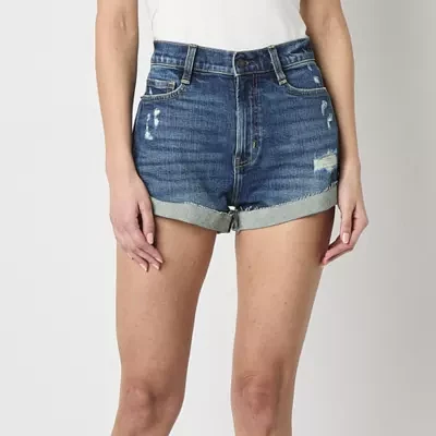 Arizona Womens Highest Rise Denim Short-Juniors