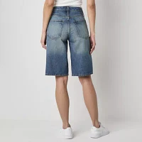 Arizona Womens Low Rise Denim Short-Juniors