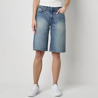 Arizona Womens Low Rise Denim Short-Juniors