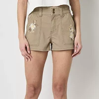 Arizona Womens High Rise Midi Short-Juniors