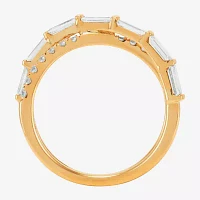 (H-I / Si1-Si2) 2.5MM 1 CT. T.W. Lab Grown White Diamond 10K Gold Crossover Band