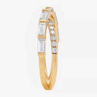 (H-I / Si1-Si2) 2.5MM 1 CT. T.W. Lab Grown White Diamond 10K Gold Crossover Band