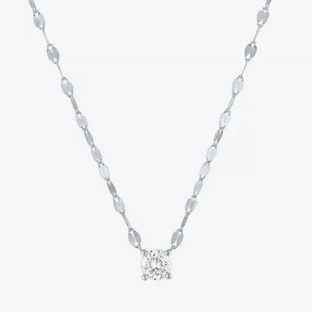 Diamond Addiction (G-H / Si2-I1) Womens 1/3 CT. T.W. Lab Grown White Diamond 10K White Gold Round Pendant Necklace