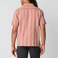 mutual weave Mens Short Sleeve Camp Shirt