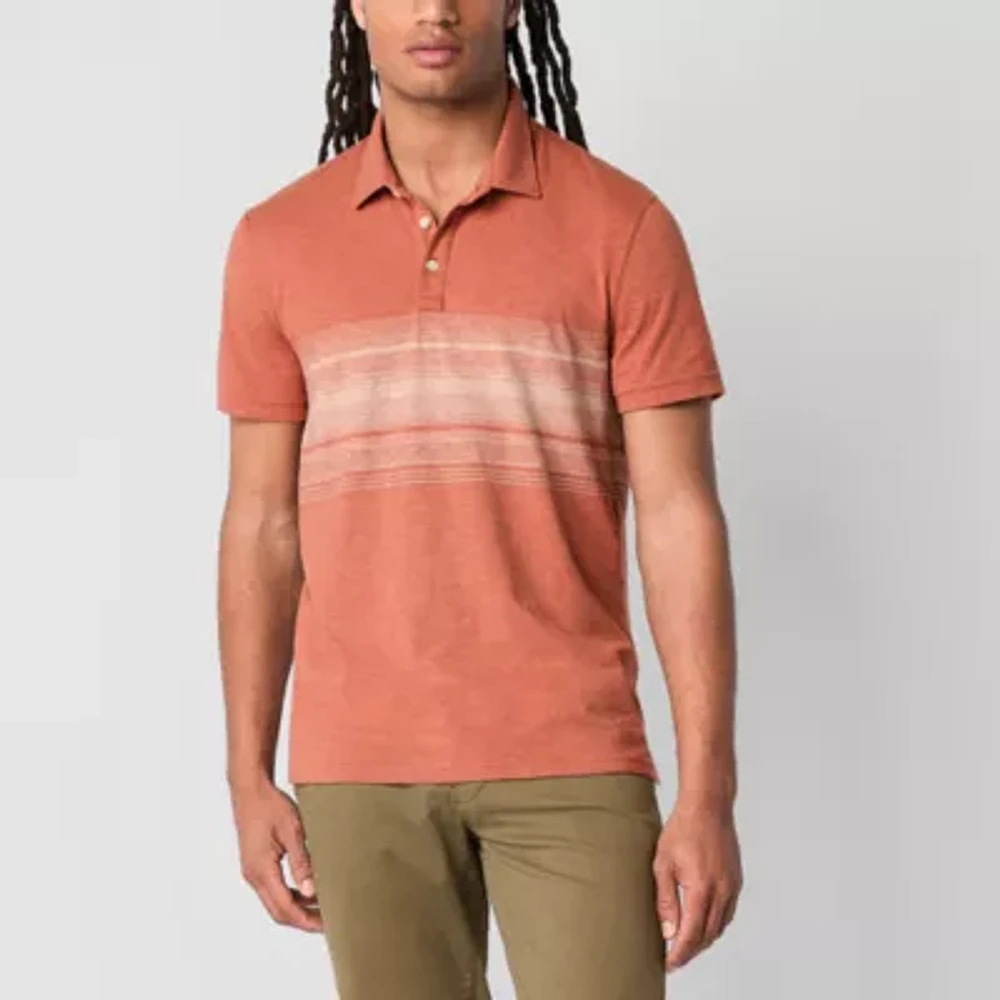 mutual weave Mens Regular Fit Short Sleeve Polo Shirt