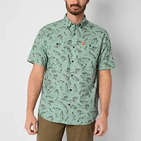 American Outdoorsman Mens Short Sleeve Button-Down Shirt